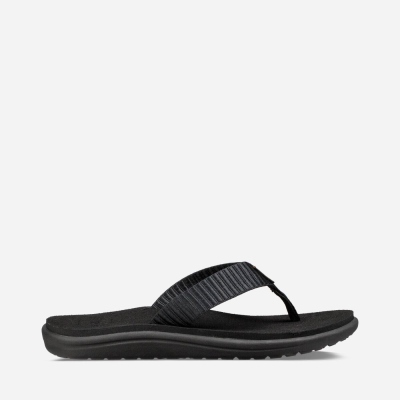 Teva Voya - Women's Teva Flip Flops - Black | India (JVOA20469)